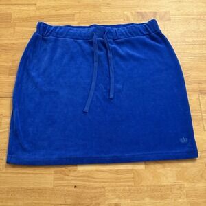 Juicy Couture Skirt Y2K Velour Royal Royal Blue Size XXL Crown Logo